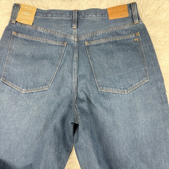Madewell Baggy Straight Jeans in Dark Worn Indigo Wash high waisted relaxed fit - Picture 11 of 13